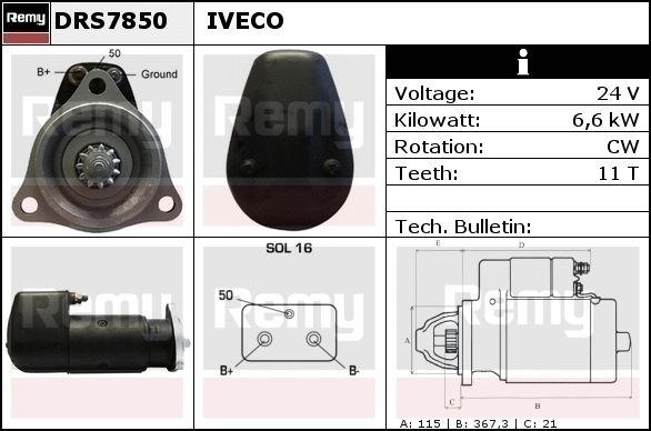 DELCO REMY Стартер DRS7960